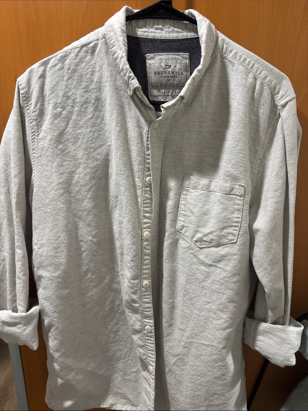Cotton On Men's Light Gray Casual Button-Down Shirt